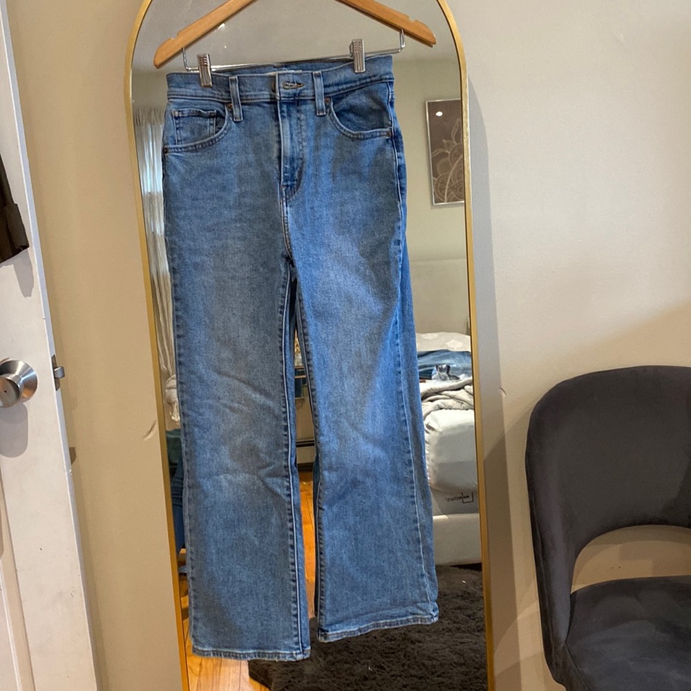 Levi high waisted cropped flare jeans